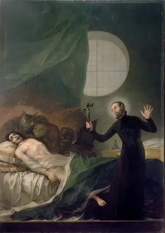 Goya , demonen aan sterfbed man, circa 1788
