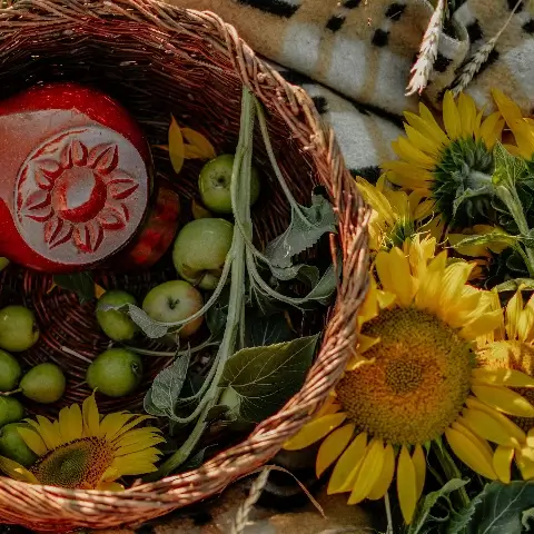 Zonnebloemen voor het jaarfeest Litha